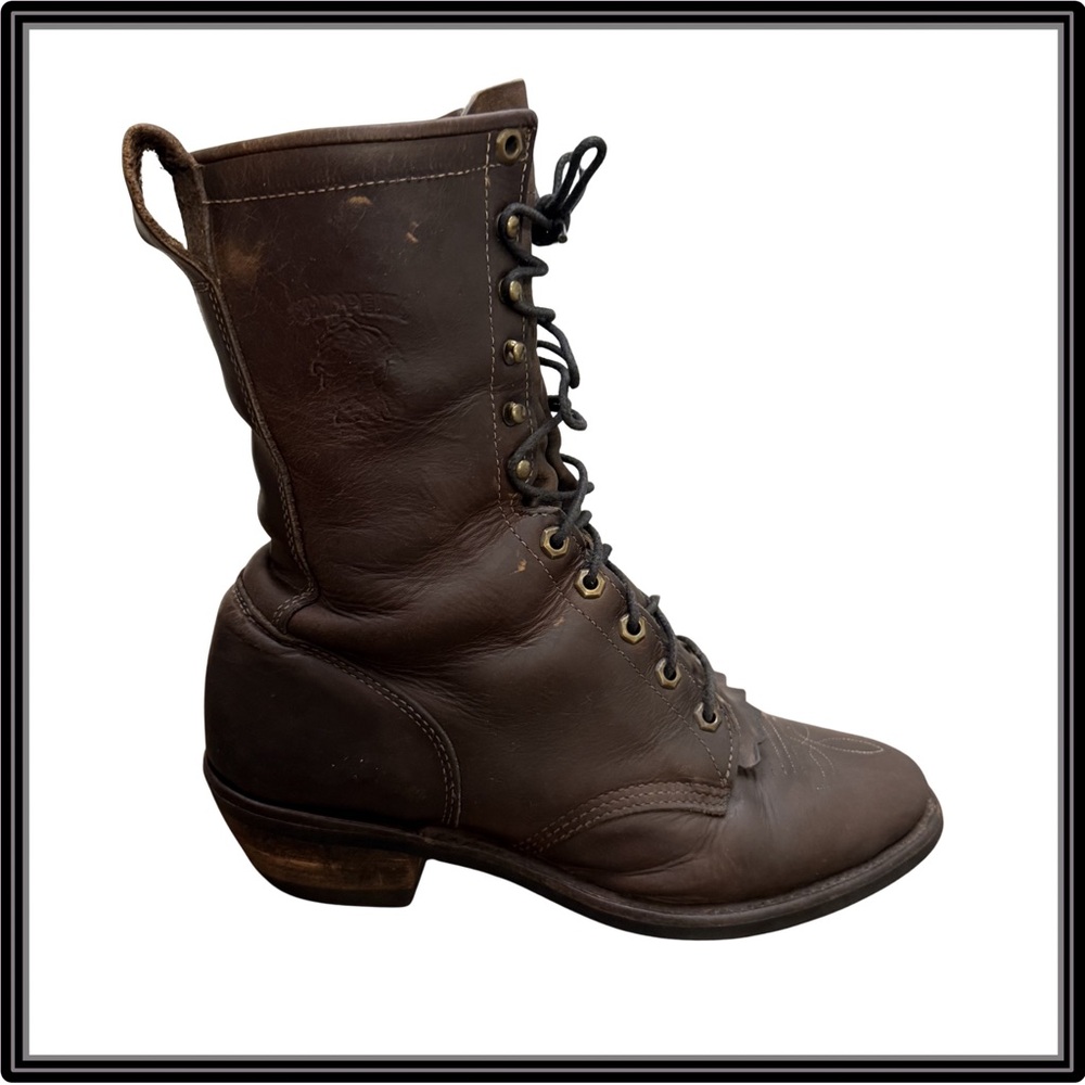Mens Chippewa 29406 USA Leather Boot 8.5D Packer Bay Vintage Horse Logger Vibram - Picture 4 of 16